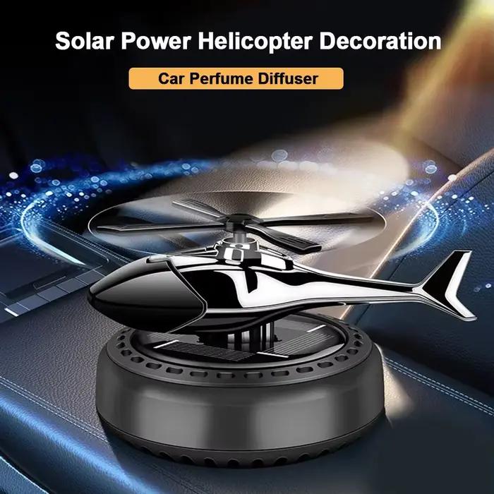 Désodorisant solaire pour voiture, style d'hélicoptère, décoration intérieure de voiture, aromathérapie, accessoires de voiture, diffuseur de parfum rotatif à hélice