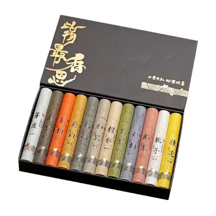 Coffret Cadeau d'Encens à 12 Saveurs - Pour la Maison, la Méditation et la Purification du Yoga, Éli
