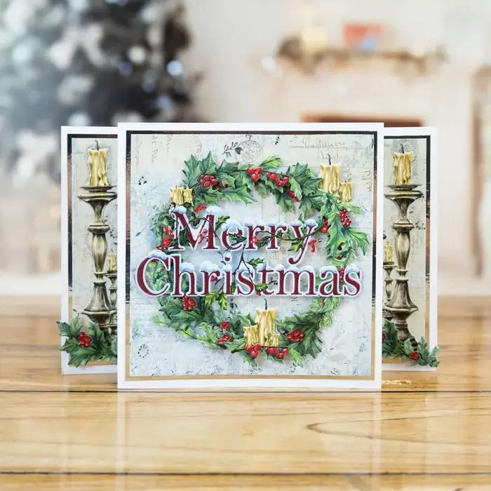 Bougies de fleurs de houx de la paix pour un Noël joyeux matrices de découpe en acier au carbone pour scrapbooking bricolage carte de voeux occaions spéciales
