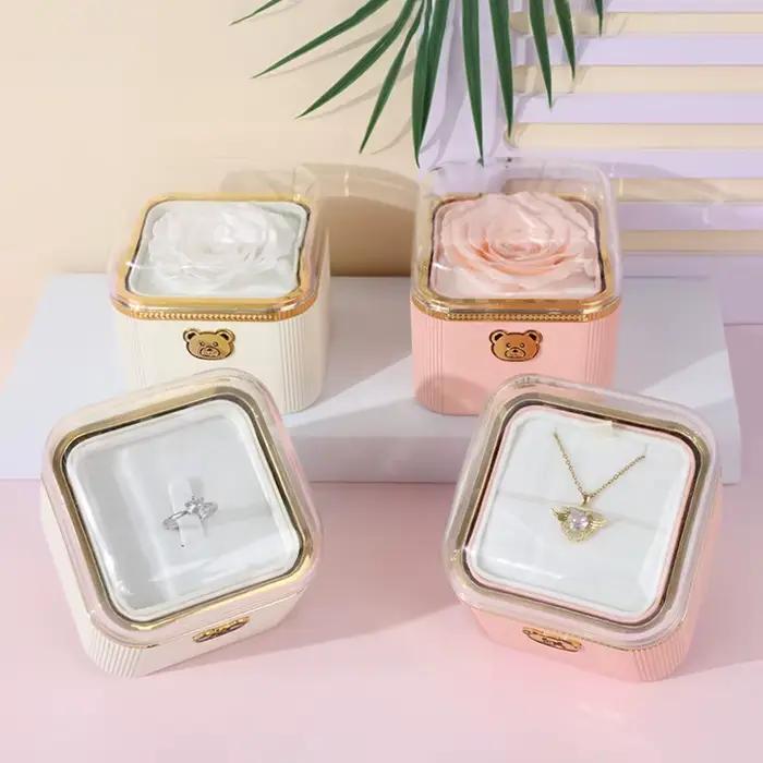 Boîte à bijoux cadeau surprise – Rose à rabat automatique parfumée