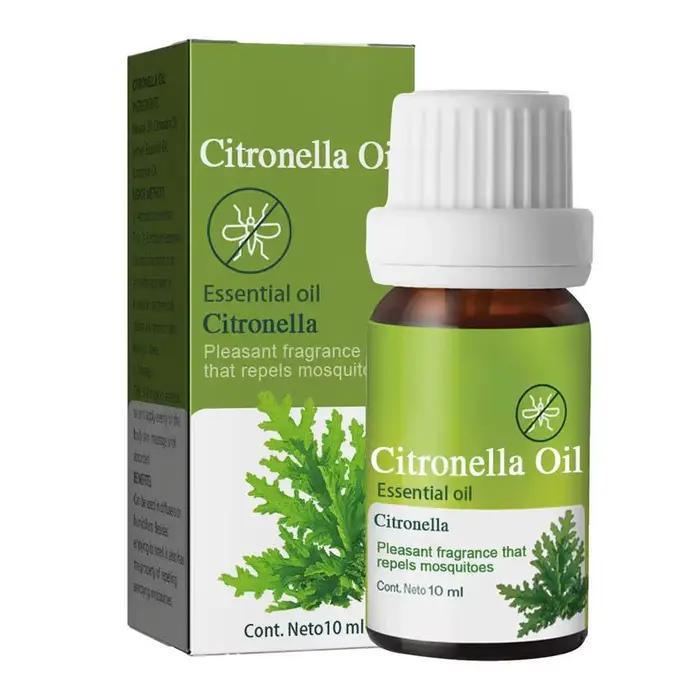 Huiles naturelles de citronnelle, parfum agréable, diffuseur d'huile essentielle de citronnelle, huile essentielle aromatique, répulsif contre les moustiques, 10ML