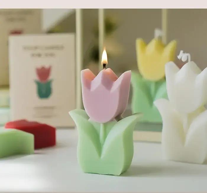Bougie tulipe faite à la main