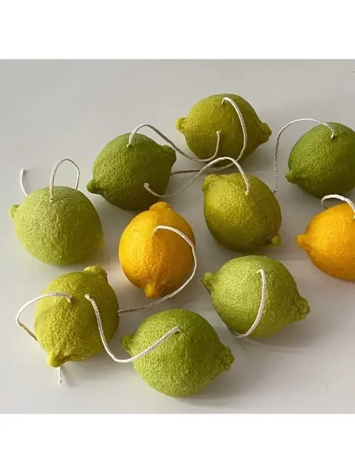 Bougie parfumée au citron réaliste et mignonne