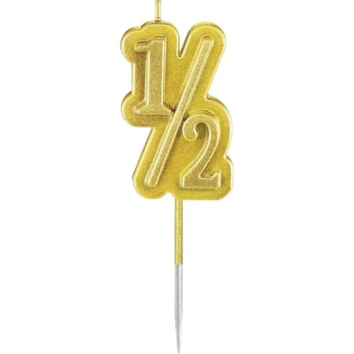 Bougie demi-anniversaire en cire de qualité pour bébé de 1 à 1.5 ans, bleu, or, rose, rouge, pour anniversaire et cérémonies spéciales