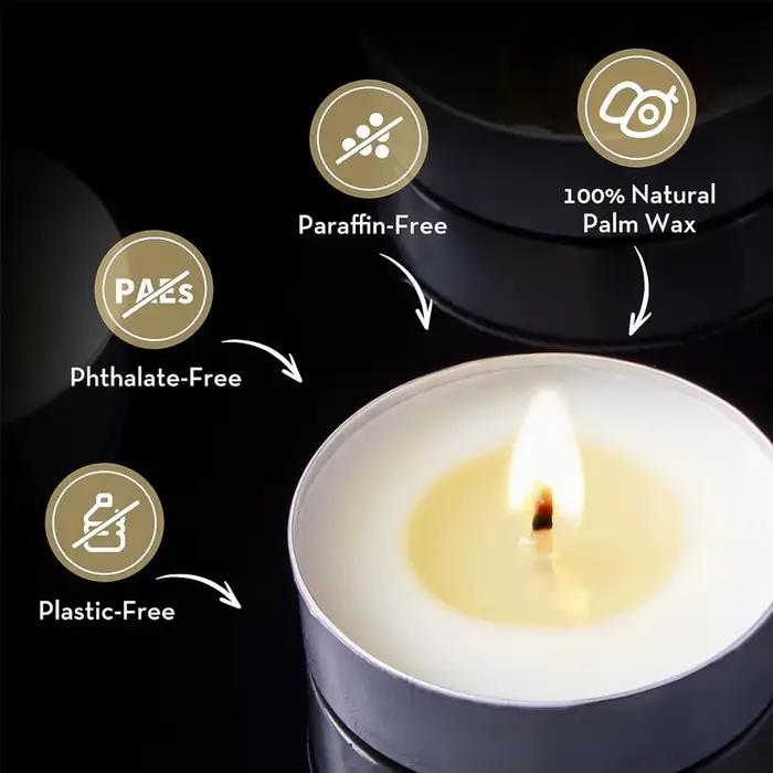 50 pièces sans parfum cire de thé 2 heures longue combustion mini bougies de souhait sans fumée