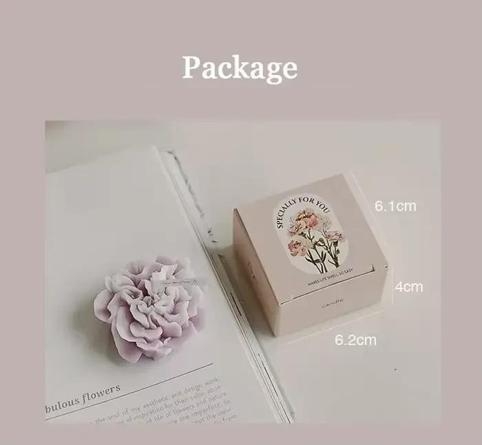 Bougie d'œillet parfumée faite à la main, bougie d'avertissement de soja d'aromathérapie, mariage, anniversaire, ci-après les accessoires photo de décoration de la maison de fête