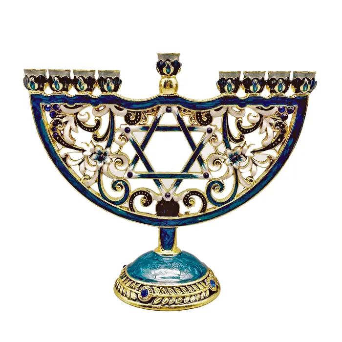 Bougeoir peint à la main pour Hanukkah Menorah, chandelier, support de bougie pour fête de noël, mar