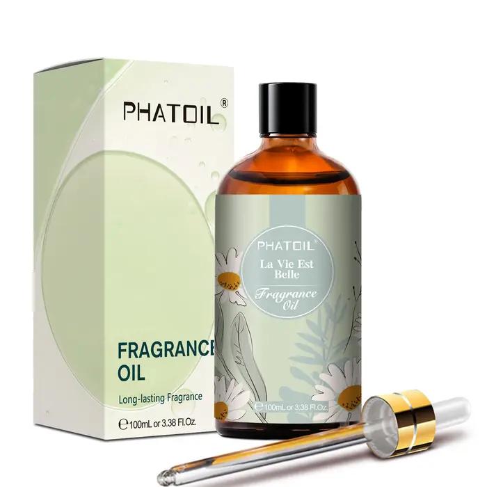PHATOIL 100ml huile parfumée noix de coco et vanille gomme à bulles brise de mer blanc musc arôme huiles parfumées pour bougies fabrication de savon