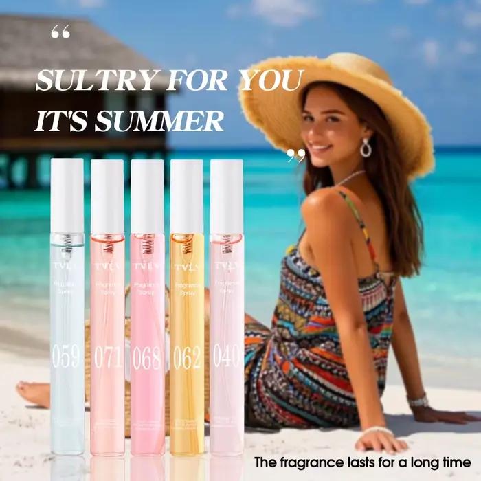 Ensemble de 5 mini-sprays parfumés - Format voyage portable, parfum d'été rafraîchissant longue durée pour femmes