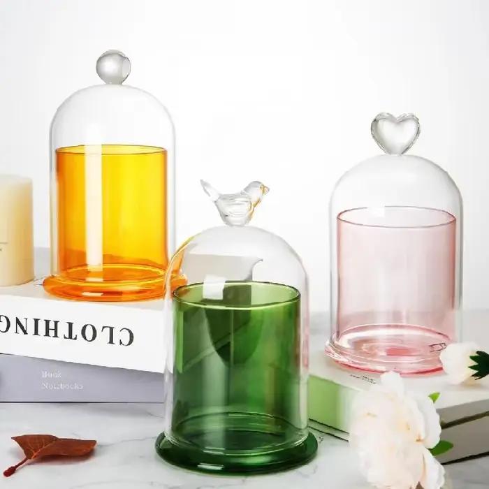 Bougies en verre modernes pour la décoration de la maison, accessoires d'aromathérapie et relaxation, idéales pour la thérapie par l'olfaction et la personnalisation de l'espace de vie