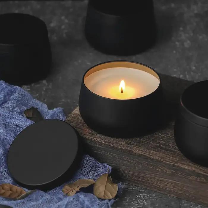 Boîtes de bougies vides en métal de 4oz/8oz avec couvercle