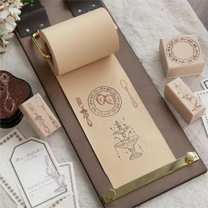Tampon en bois pour bougies fontaines et articles de table, fournitures de bricolage, matériel de scrapbooking, papeterie, sceau pour loisirs créatifs