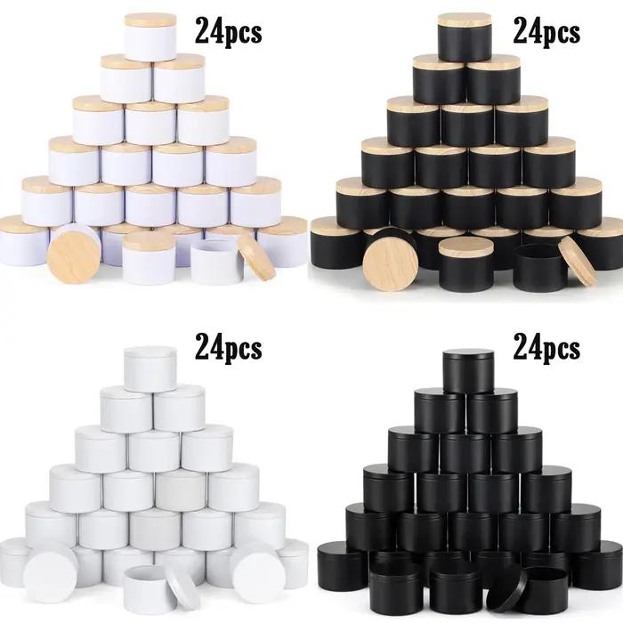 Conteneurs de bougies vides en métal 24 pièces/boîte