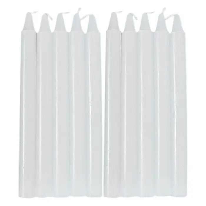 Bougies coniques naturelles à combustion longue durée, 10x bougies coniques courtes pour la survie,