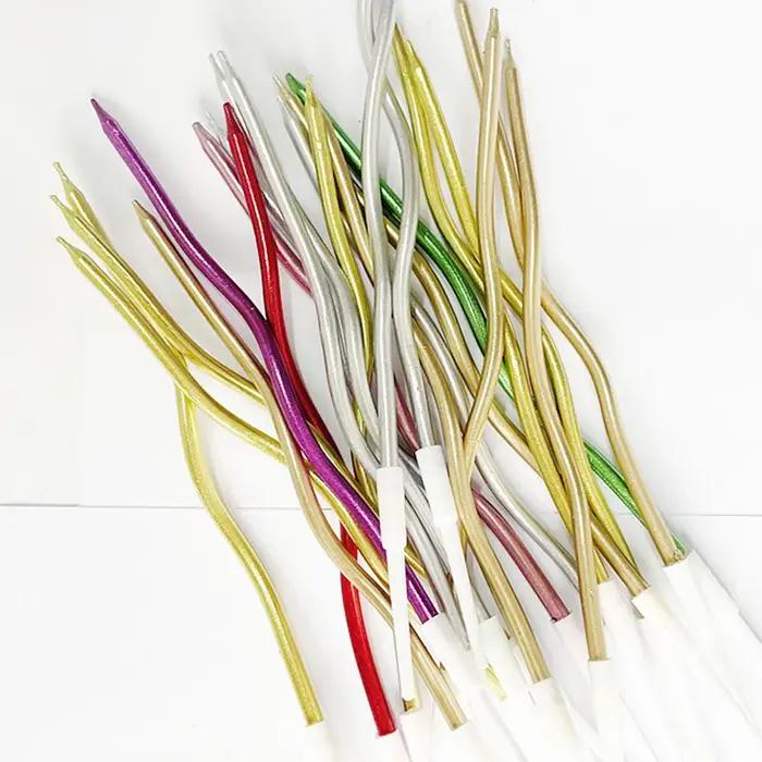 Bougie artisanale courbe créative pour décoration de gâteau d'anniversaire