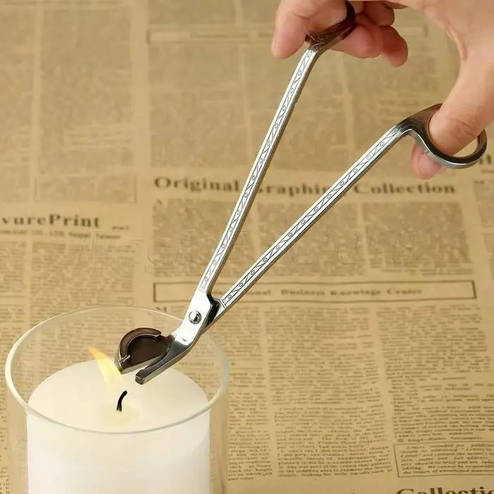 Coupe-mèche de bougie en acier inoxydable, ciseaux de garniture de lampe à huile, outil de renifleur