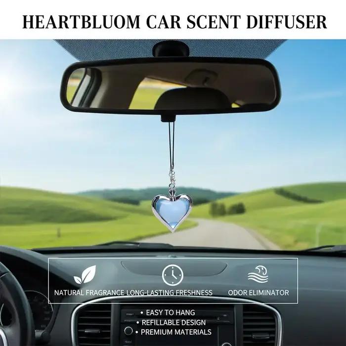 Diffuseur d'aromathérapie en forme de cœur pour voiture, pendentif décoratif à suspendre au rétroviseur, ornement parfumé aux huiles essentielles, cadeau pour la maison et le bureau, avec cordon réglable, disponible en plusieurs couleurs