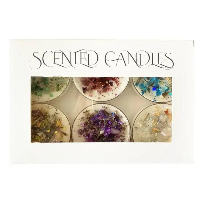 Bougies parfumées en coquillage avec pierre de cristal et fleur séchée pour décoration de vacances et ambiance romantique chez soi occasions spéciales