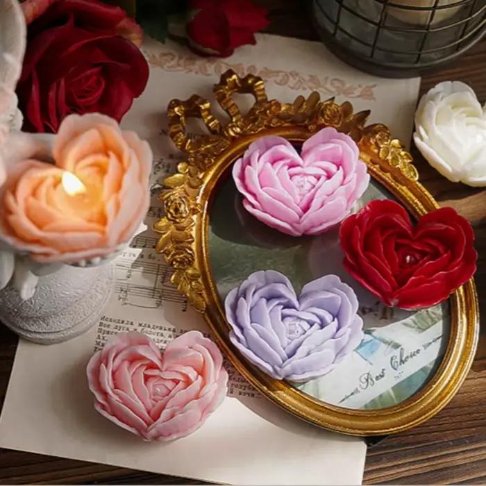 Bougie parfumée en forme de rose