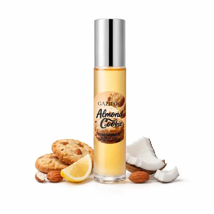 Huile de phéromone roll-on 10 ml - Huile de parfum portable, parfum gourmand Cookie Almond Caramel Vanilla Eau de Toilette pour les voyages