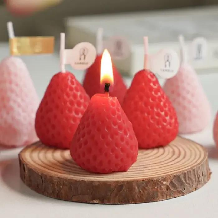 Boîte cadeau de 4/6/9 bougies parfumées en forme de fraise