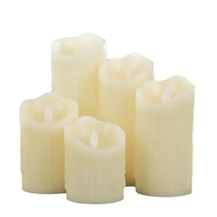 Bougie LED en plastique cylindrique semi-manuelle pour ambiance relaxante et décoration intérieure moderne occasions spéciales