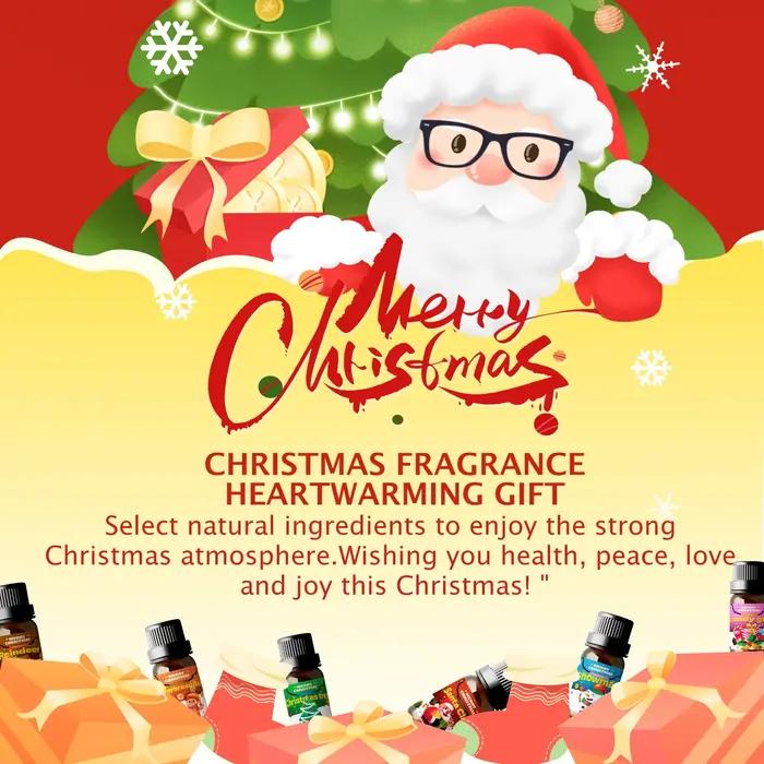 Huiles Essentielles de Noël Parfum de Fête Huile Aromathérapie Cadeau de Noël pour Maison Atmospère Chaleureuse Occasions Spéciales