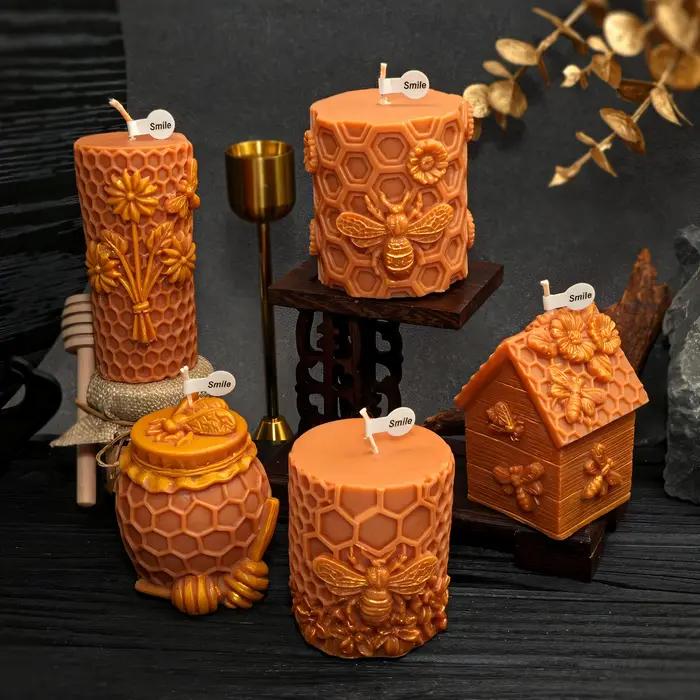 Moule à bougie 3D en silicone insecte avec motif floral pour cire, savon, résine, décoration maison et cadeau artisanal occasions spéciales