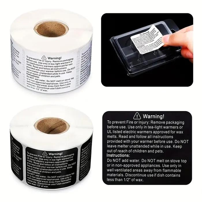 Autocollants de sécurité en iode fondu pour bougies