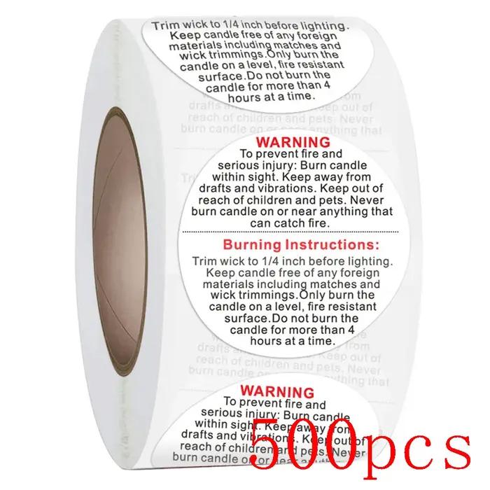500 pièces/rouleau 1.5 pouces pot de bougie conteneur étiquette cire fondant sécurité autocollants d