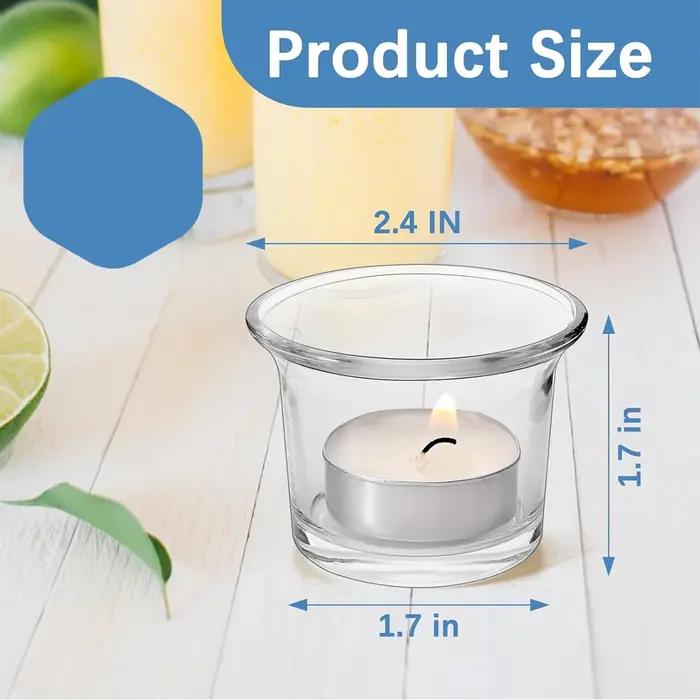 Porte-bougies votives en verre, Porte-bougies chauffe-plat en verre, Porte-bougies chauffe-plat en v