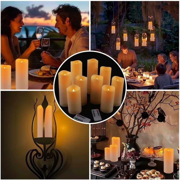 Bougies LED étanches sans flamme avec télécommande pour festivals