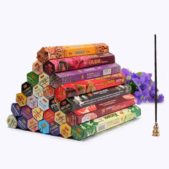 Y 20 bâtons d'encens indiens en bois de santal, bâton d'encens indien naturel Palo Santo sauge, lavande, Lotus Rose, aromathérapie tibétaine