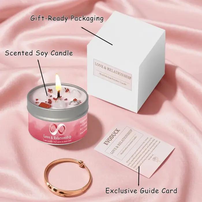 Bougies parfumées EVODUCK loi d'attraction manifestation d'amour aromathérapie pour la maison et la décoration de Noël occcasions spéciales et cadeaux