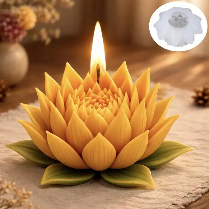 Un charmant moule à bougie en forme de fleur de lotus
