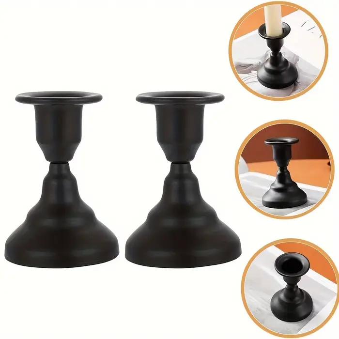 Porte-bougies métal noir design vintage pour mariages et fêtes romantiques chaleureuses