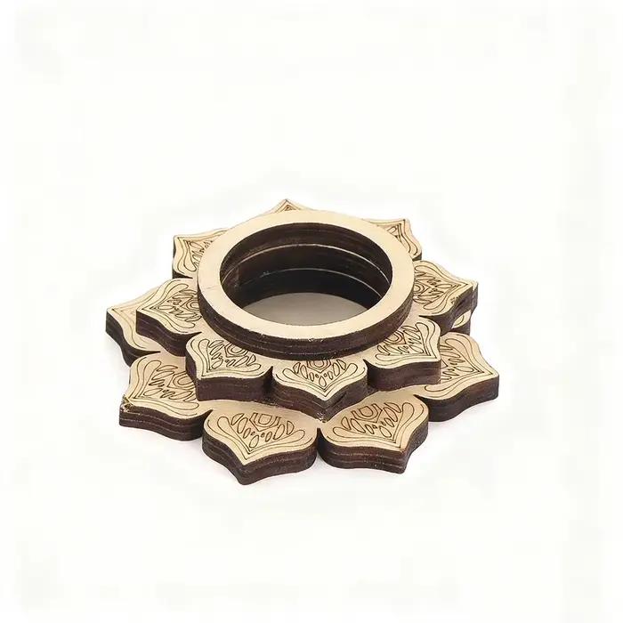 Bougeoir en bois fleur de Lotus, Base d'aromathérapie, diffuseur d'huile essentielle, présentoir en cristal, méditation Zen, décoration d'intérieur, cadeau