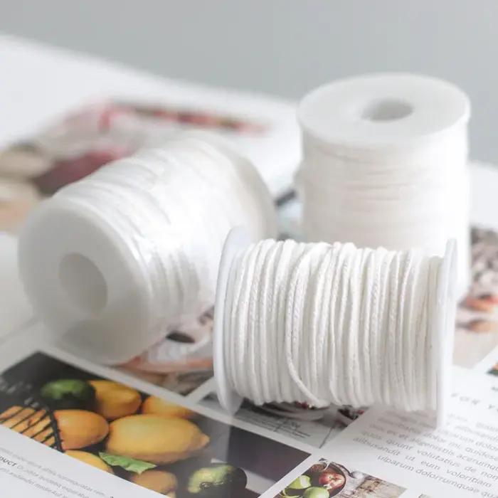 Mèche de bougie blanche en coton tissé, 61 mètres/rouleau, bobine, matériel de fabrication de bougie