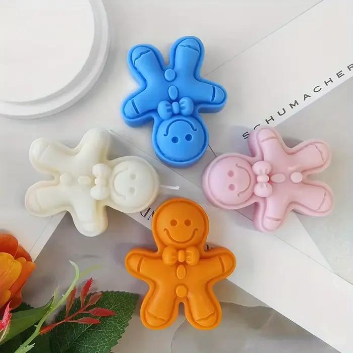 Moule en silicone à bougie bonhomme en pain d'épice pour Noël artisanat résine savon cadeaux de vacances personnalisés