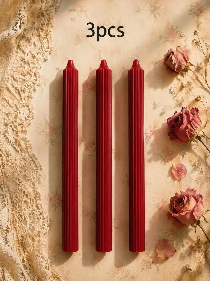 Ensemble de 4 bougies d'aromathérapie rouge vin de 25 cm