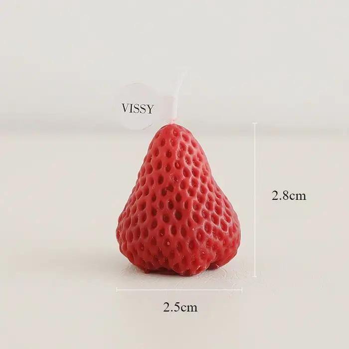 Bougies d'aromathérapie Harvey 3D en forme de fraise, design unique, parfum naturel, idéales pour la décoration intérieure et les fêtes