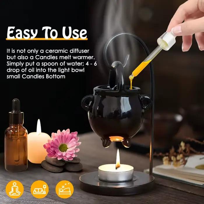 Brûleur d'huile essentielle en céramique pour salon, bureau, yoga, méditation, décoration de maison et cadeau pour occasions spéciales