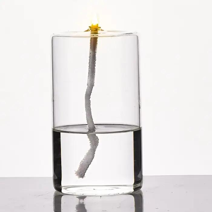 Bougie à huile en verre rechargeable pour décoration de maison et occasions spéciales, idéale pour fêtes, Noël, vacances, ambiance romantique et élégante à offrir