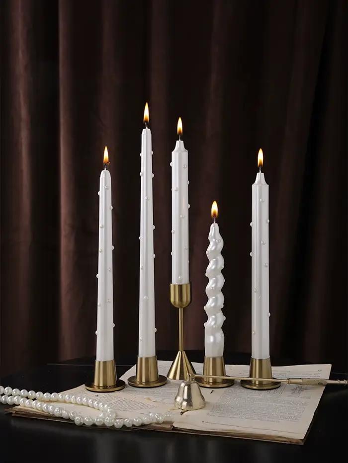Bougie décorative de fête en perles DIY | Ornements de bureau d'ambiance haut de gamme | Décoration de la Saint-Valentin