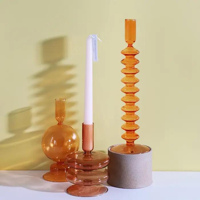 Bougeoirs en Verre de Style Nordique, Vase de Décoration pour Centre de Table