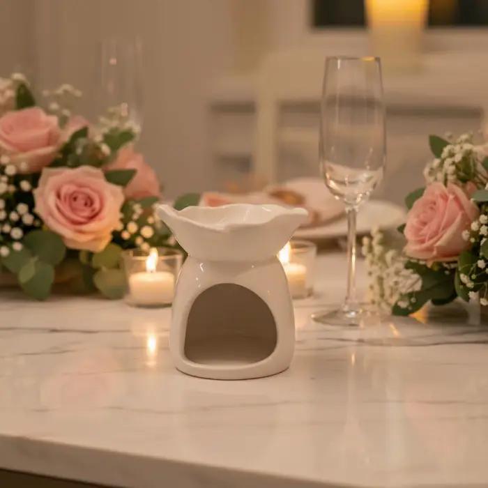 Porte-bougie en céramique moderne, brûleur d'huile, diffuseur de parfum pour bougies décoratives et relaxation à domicile