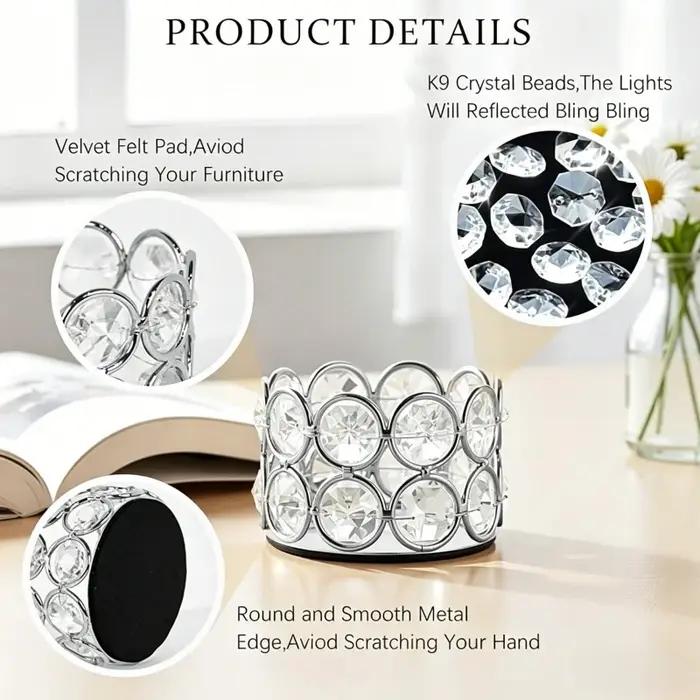 Porte-bougie en cristal pour bougies chauffe-plat