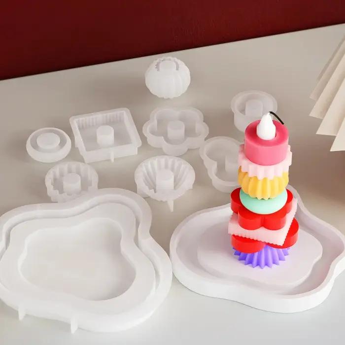 Kit de fabrication de bougies empilables en silicone pour la décoration intérieure et la création artistique chez soi