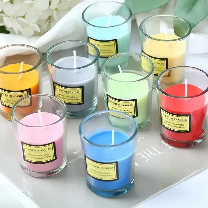 Bougie aromatique en cire de soja en forme de coupe pour ambiance de détente et bien-être occasionnelle relaxation chez soi ou à offrir