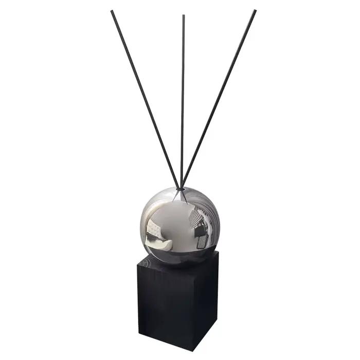 Diffuseur d'huiles essentielles sans flamme moderne avec base en bois massif et acier inoxydable pour bureau salon chambre Noir Bois naturel